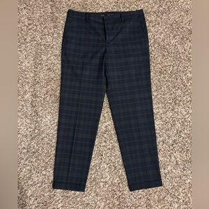 ZARA Basic Navy Plaid Slim Fit Trousers – Size M / 28